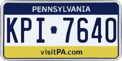 PA license plate KPI7640
