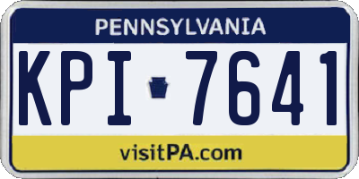 PA license plate KPI7641