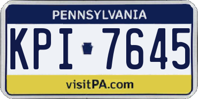 PA license plate KPI7645