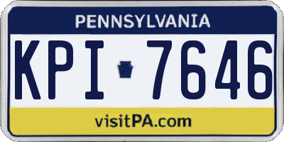PA license plate KPI7646