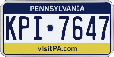 PA license plate KPI7647