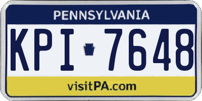 PA license plate KPI7648