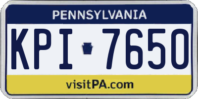 PA license plate KPI7650