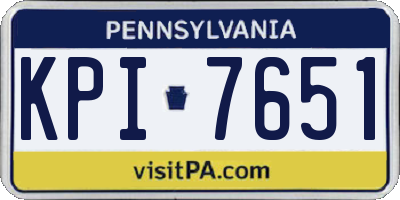 PA license plate KPI7651
