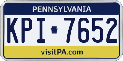 PA license plate KPI7652