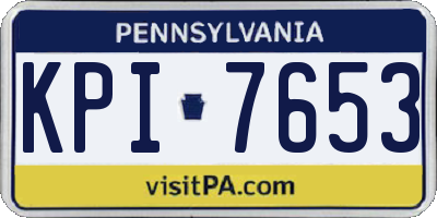 PA license plate KPI7653