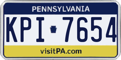 PA license plate KPI7654