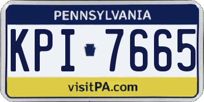 PA license plate KPI7665