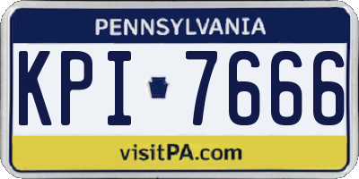 PA license plate KPI7666