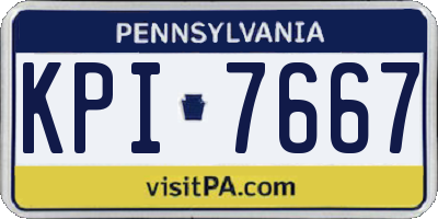 PA license plate KPI7667