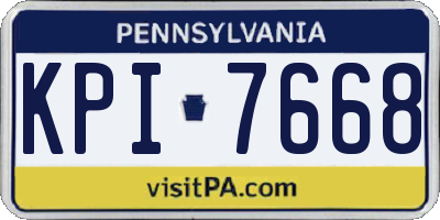 PA license plate KPI7668