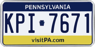 PA license plate KPI7671