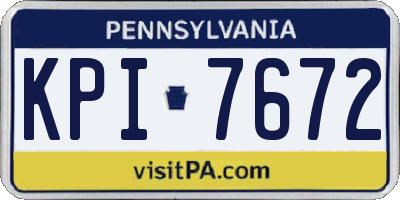 PA license plate KPI7672