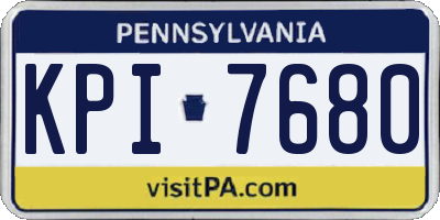 PA license plate KPI7680