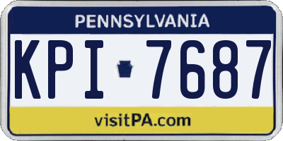PA license plate KPI7687