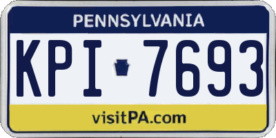 PA license plate KPI7693
