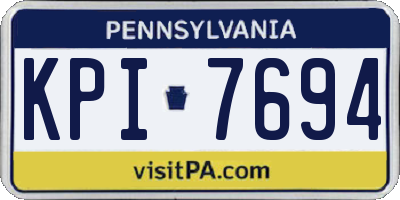 PA license plate KPI7694