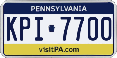PA license plate KPI7700