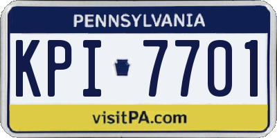 PA license plate KPI7701