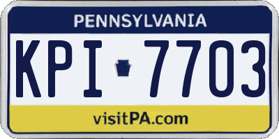 PA license plate KPI7703