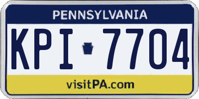 PA license plate KPI7704
