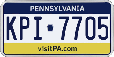 PA license plate KPI7705
