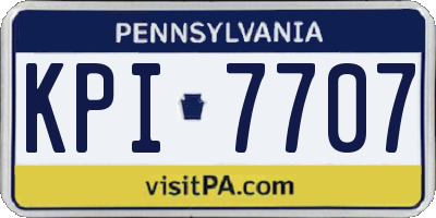 PA license plate KPI7707