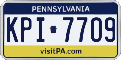 PA license plate KPI7709