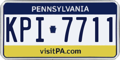 PA license plate KPI7711