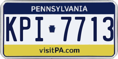PA license plate KPI7713