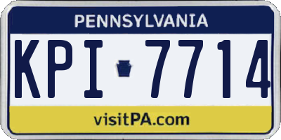 PA license plate KPI7714