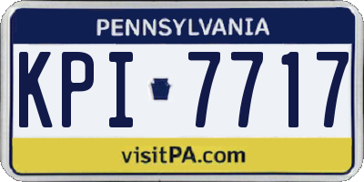 PA license plate KPI7717