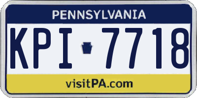 PA license plate KPI7718