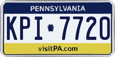 PA license plate KPI7720