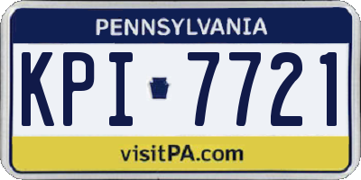 PA license plate KPI7721