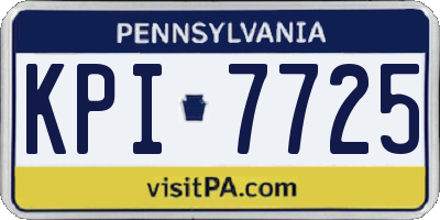 PA license plate KPI7725