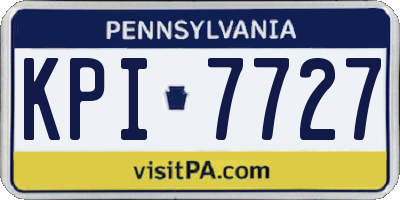 PA license plate KPI7727