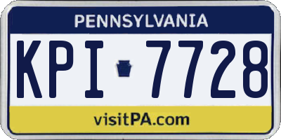 PA license plate KPI7728