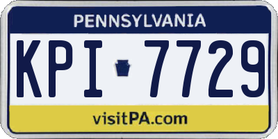PA license plate KPI7729