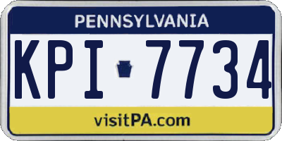 PA license plate KPI7734