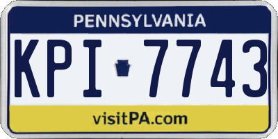 PA license plate KPI7743