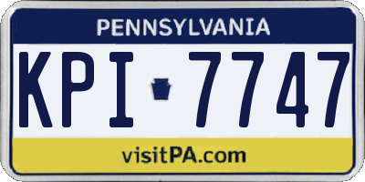 PA license plate KPI7747