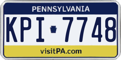 PA license plate KPI7748