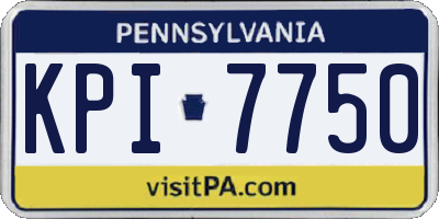 PA license plate KPI7750