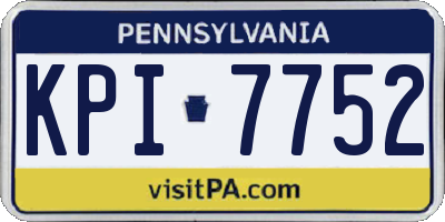 PA license plate KPI7752