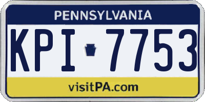 PA license plate KPI7753