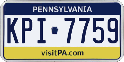 PA license plate KPI7759