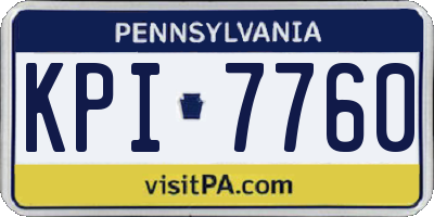 PA license plate KPI7760