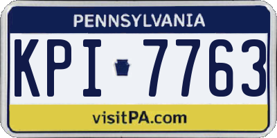 PA license plate KPI7763