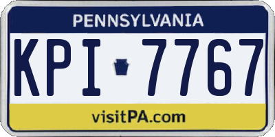 PA license plate KPI7767